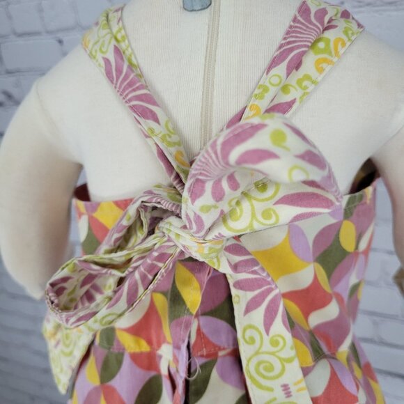 Ava Loves Olli Multicolor Print Adjustable Crossback Tie USA Made Dress Size 4T - Picture 8 of 13